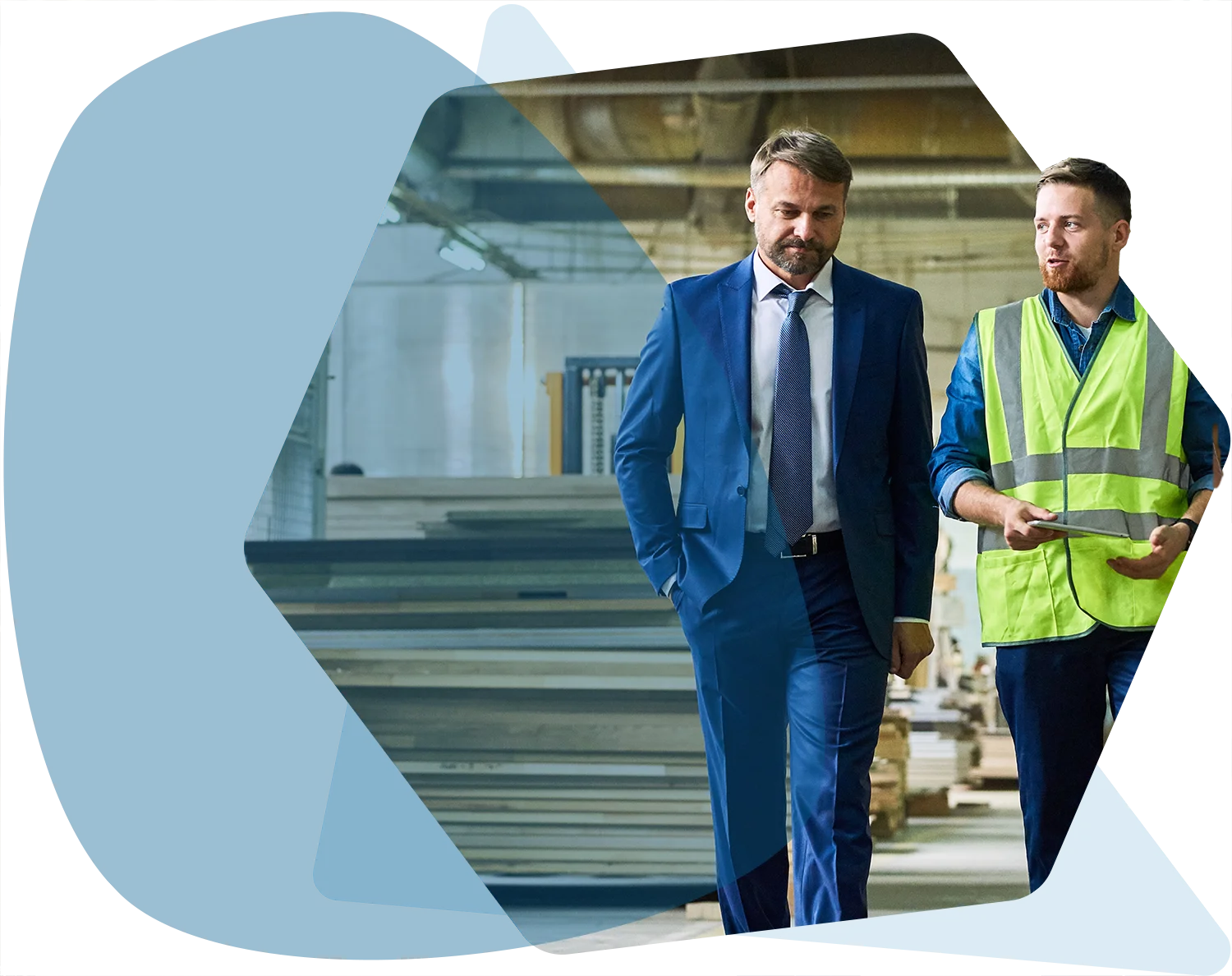 company owner talking to a general contractor